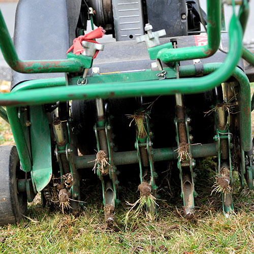 Soil aeration after dethatching